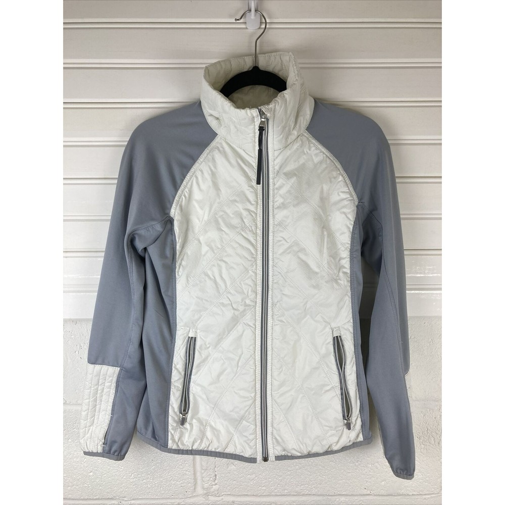 Women Calvin Klein Performance Quilted white & Gray Long Sleeve Jacket M